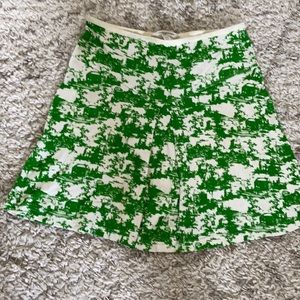 Vintage DVF Skirt Diane Von Furstenberg Print Spring Garden Party Green